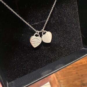 Please Return to Tiffany & Co. mini Double Heart Silver Necklace
